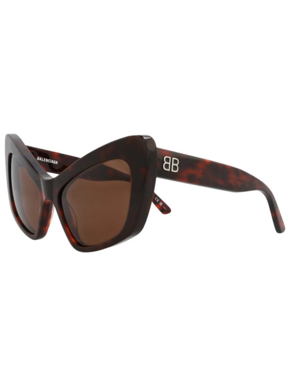 New Balenciaga Women's Sunglasses Cat Eye Recycled Acetate Frame Havana Havana